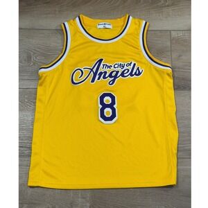 Kids Yellow Los Angelas Kobe Bryant 24 Basketball Jersey Size XL NECUGU